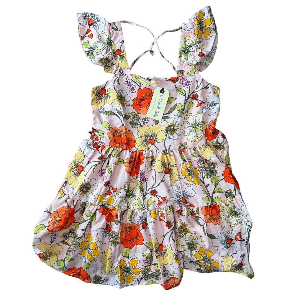 B.O.G Collective Babydoll Boho Coquette Blush Floral Mini Dress Flowy Small